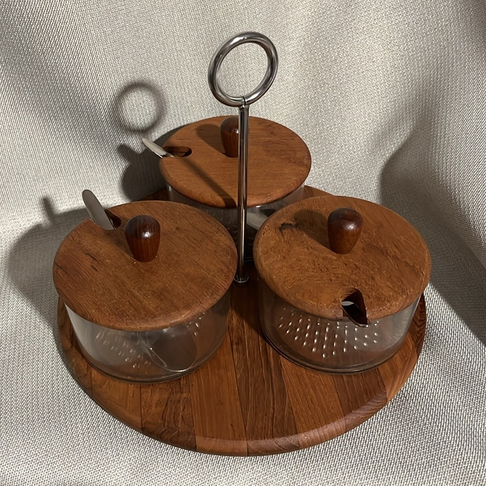 Danish Luthje Wood Med-Century Teak Serving Tray